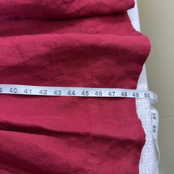 NWT Son De Flor Red Linen Long Sleeve Sailor Collar Dress L/XL Made In Lithuania - Picture 11 of 12